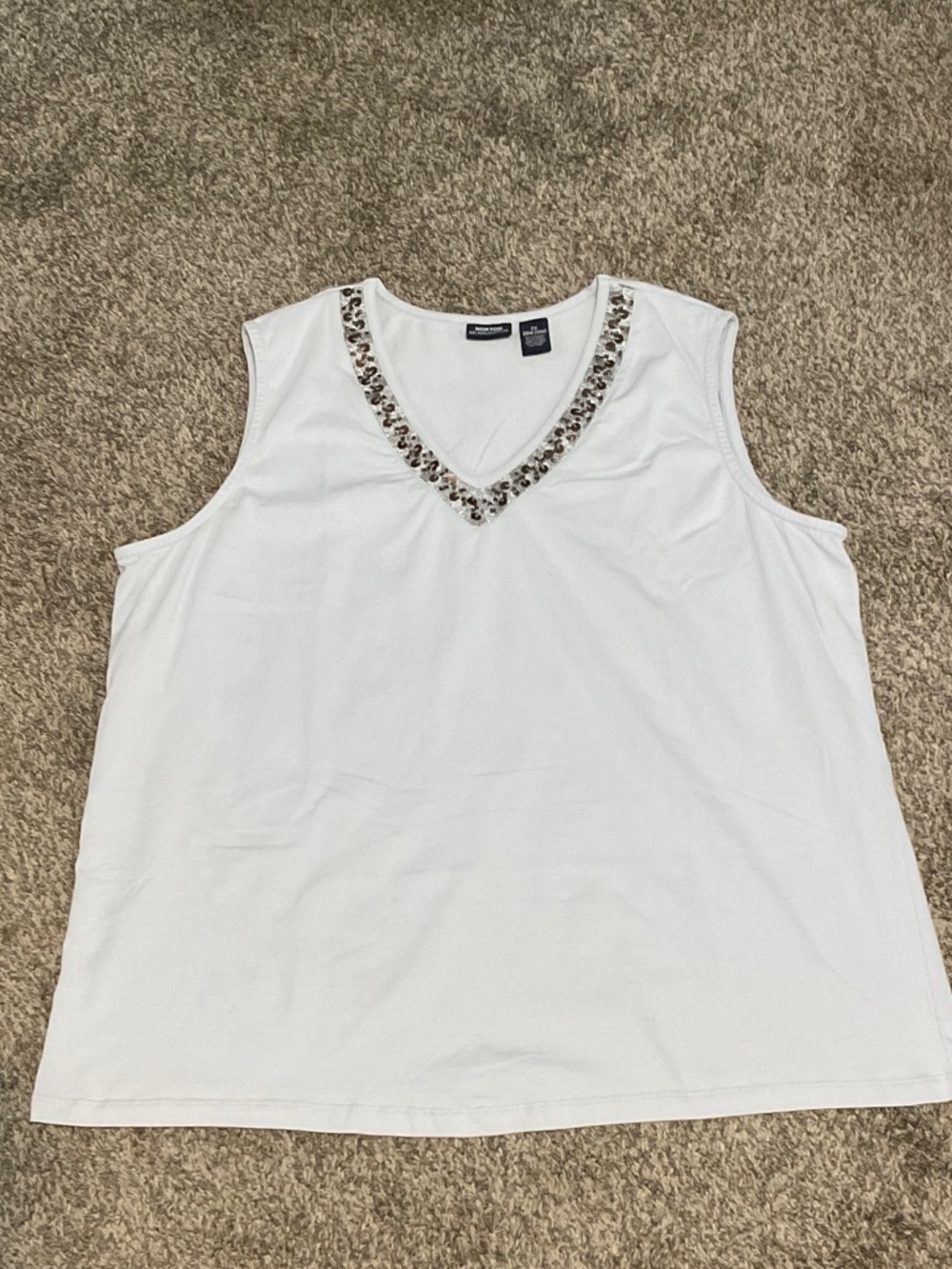 Norton McNaughton Pale Blue Embellished V-Neck Top
